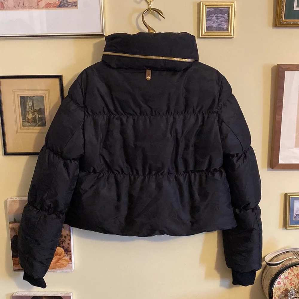 Mackage Black Puffer Jacket with Gold Accents - Picture 4 of 8